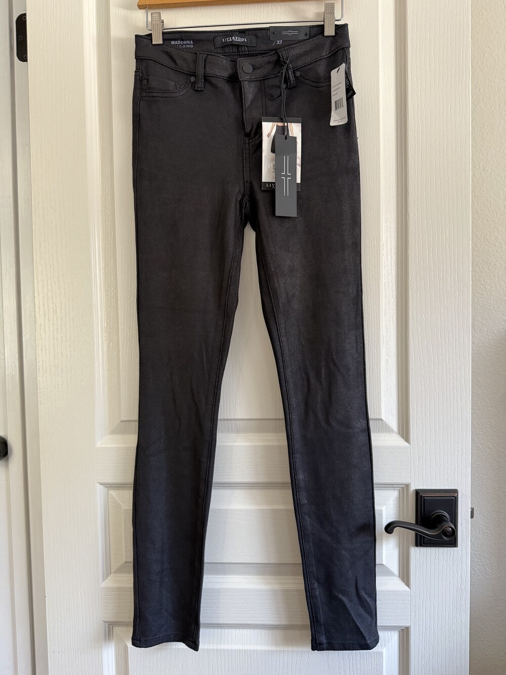 Liverpool Black faux leather skinny pants